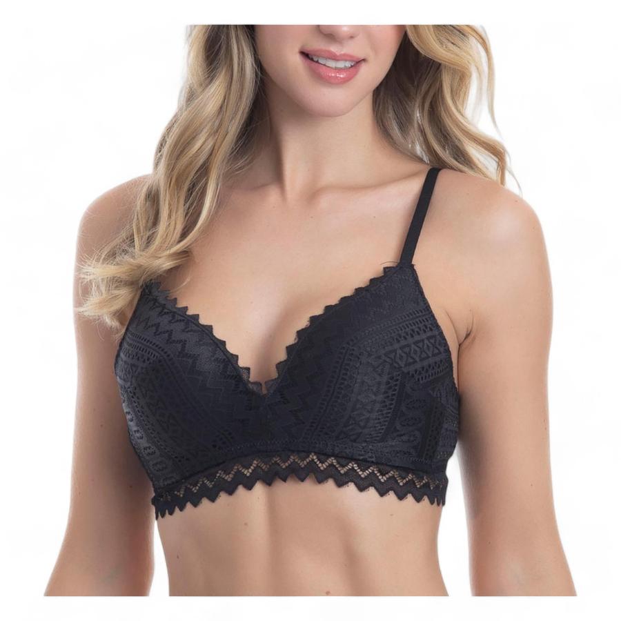 Sostén Encaje Wireless Soft Mujer Lady Genny Copa C Negro
