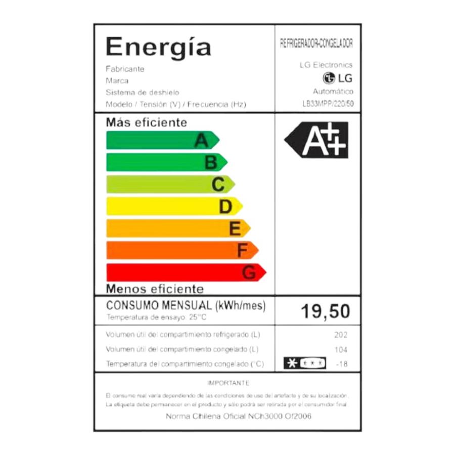 Refrigerador LG Bottom Freezer 306L Smart Inverter Plateado