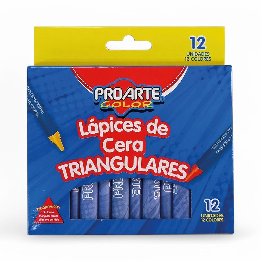 Lápices De Cera Proarte Triangulares 12 Colores