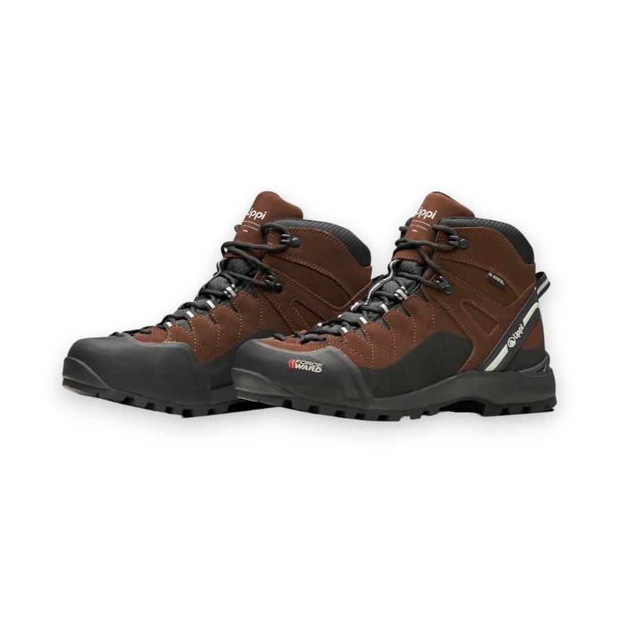 Botines Outdoor Hombre Lippi Bravo Mid Café/Negro