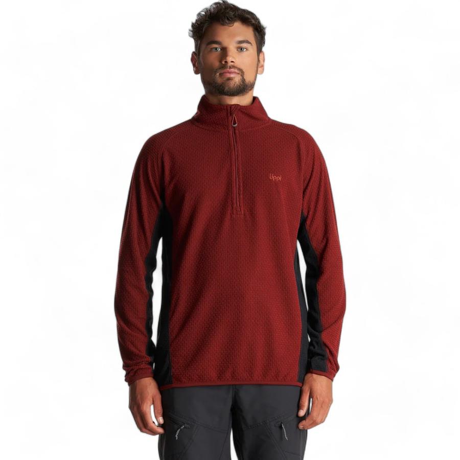Poleron Hombre Jacaranda Nano-F 1/4 Zip Lippi Burdeo