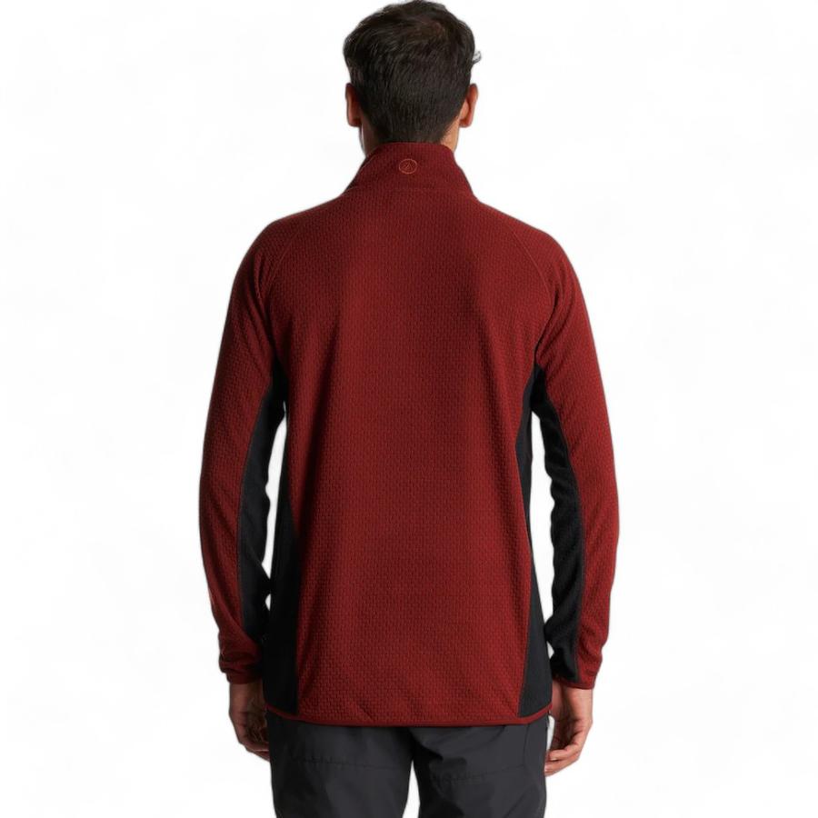 Poleron Hombre Jacaranda Nano-F 1/4 Zip Lippi Burdeo