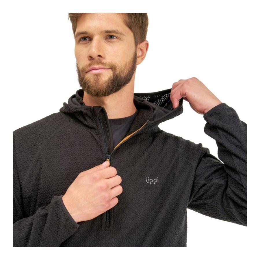 Poleron Lippi Jacaranda Nano-F 1/4 Zip Hoody Hombre Negro