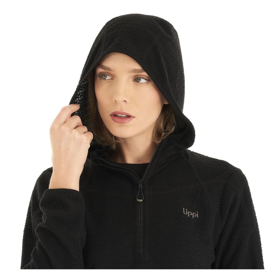 Poleron Lippi Jacaranda Nano-F 14 Zip Hoody Mujer Negro