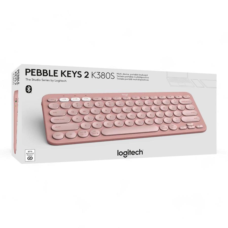 Teclado Pebble Logitech 2 Keys K380 Rosado