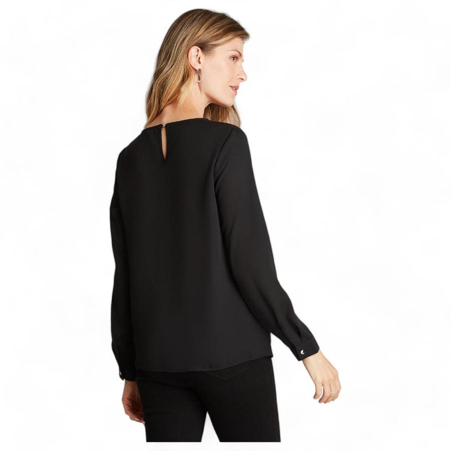 Blusa Con Capa Mujer Lorenzo Di Pontti Negro