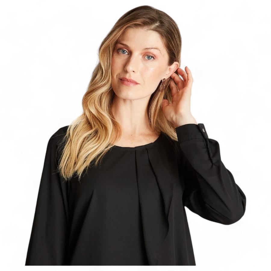Blusa Con Capa Mujer Lorenzo Di Pontti Negro