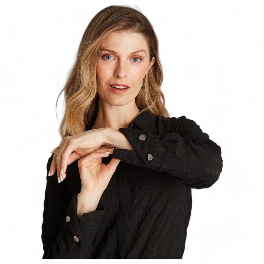 Blusa Detalle Mangas Mujer Lorenzo Di Pontti Negro