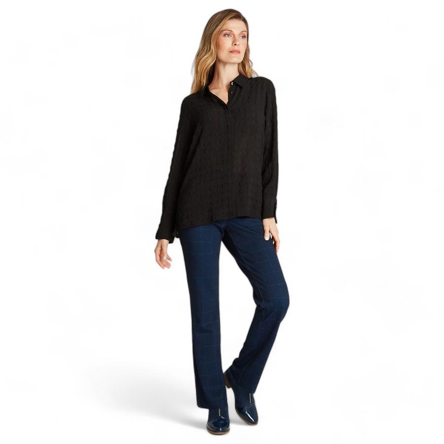 Blusa Detalle Mangas Mujer Lorenzo Di Pontti Negro