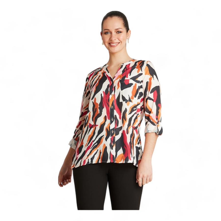 Blusa Abotonada Mujer Lorenzo Di Pontti Multicolor
