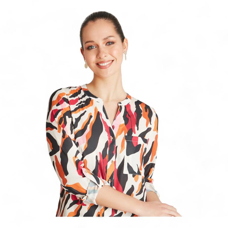 Blusa Abotonada Mujer Lorenzo Di Pontti Multicolor