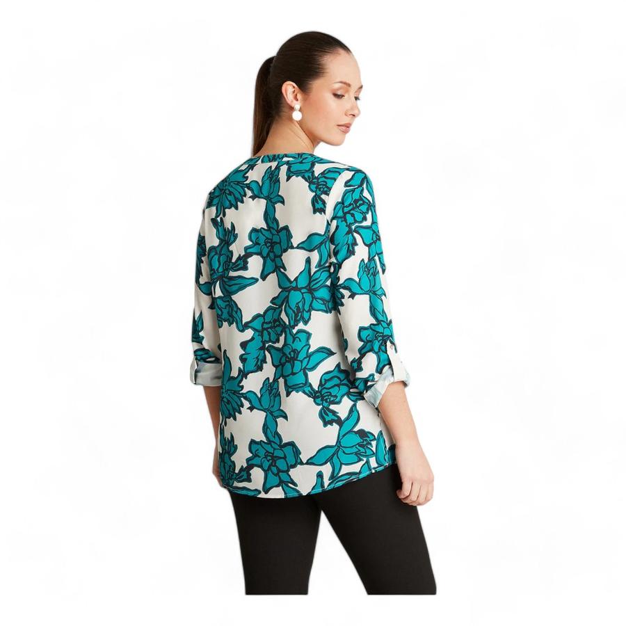 Blusa Abotonada Mujer Lorenzo Di Pontti Turquesa