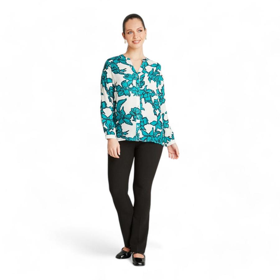 Blusa Abotonada Mujer Lorenzo Di Pontti Turquesa