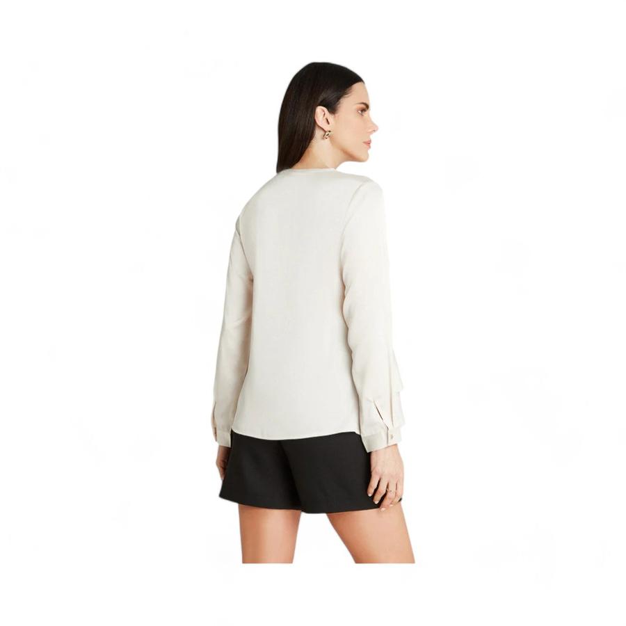 Blusa Mujer Lorenzo Di Pontti Manga Larga Cuello V Arena