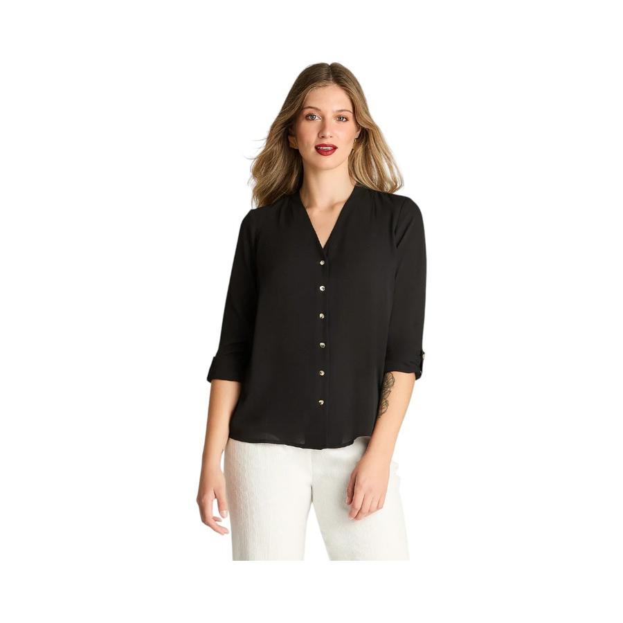 Blusa Mujer Lorenzo Di Pontti Manga 3/4 Negro