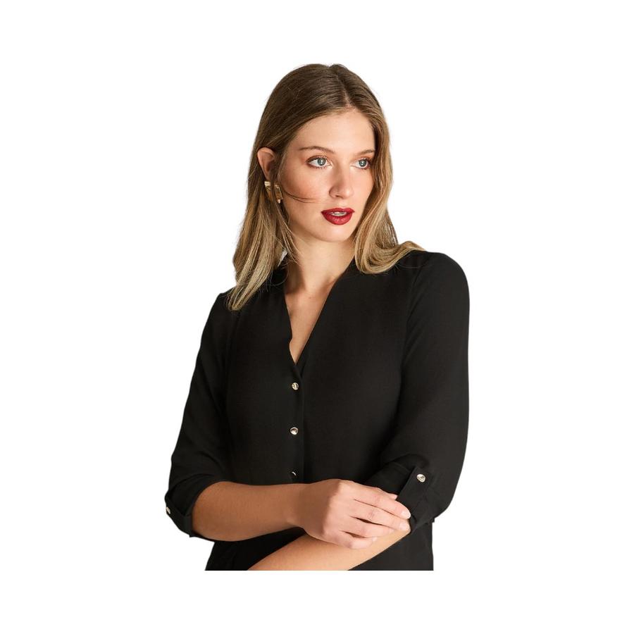 Blusa Mujer Lorenzo Di Pontti Manga 3/4 Negro