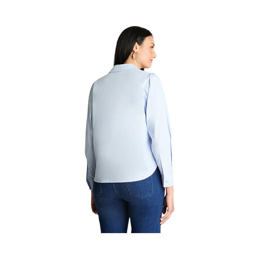 Blusa Mujer Lorenzo Di Pontti Celeste Manga Larga
