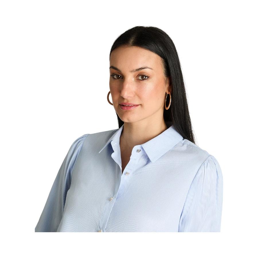 Blusa Mujer Lorenzo Di Pontti Celeste Manga Larga