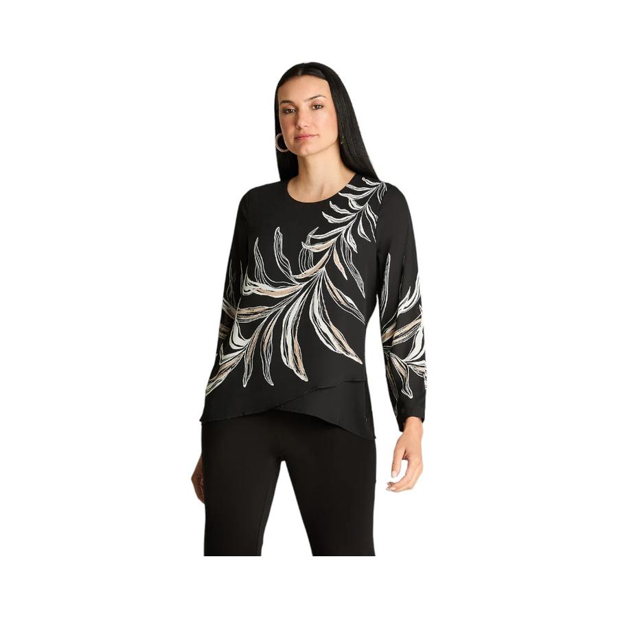 Blusa Mujer Lorenzo Di Pontti Manga Larga Negra