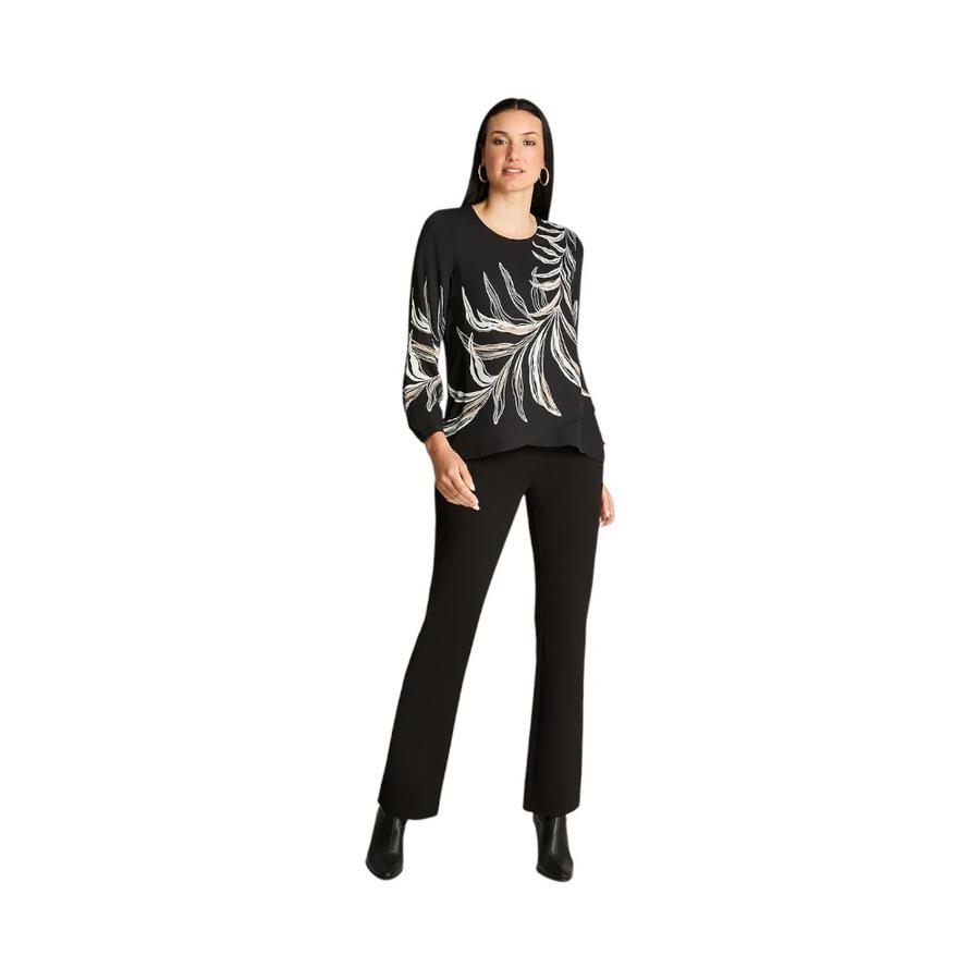 Blusa Mujer Lorenzo Di Pontti Manga Larga Negra