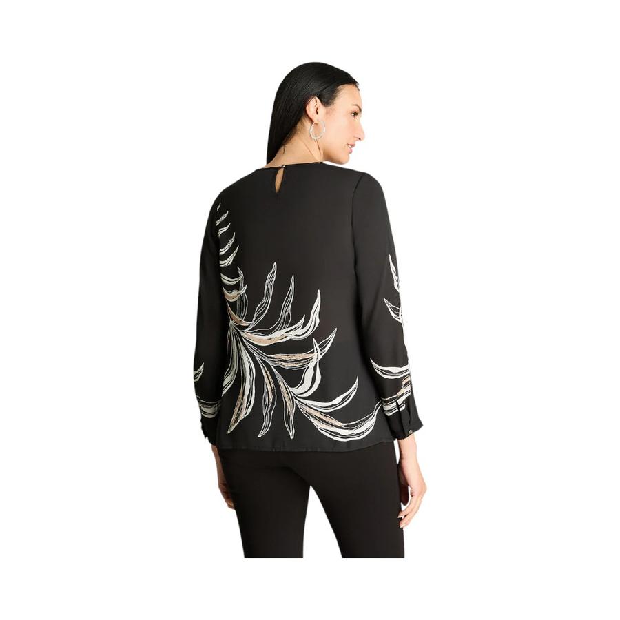 Blusa Mujer Lorenzo Di Pontti Manga Larga Negra