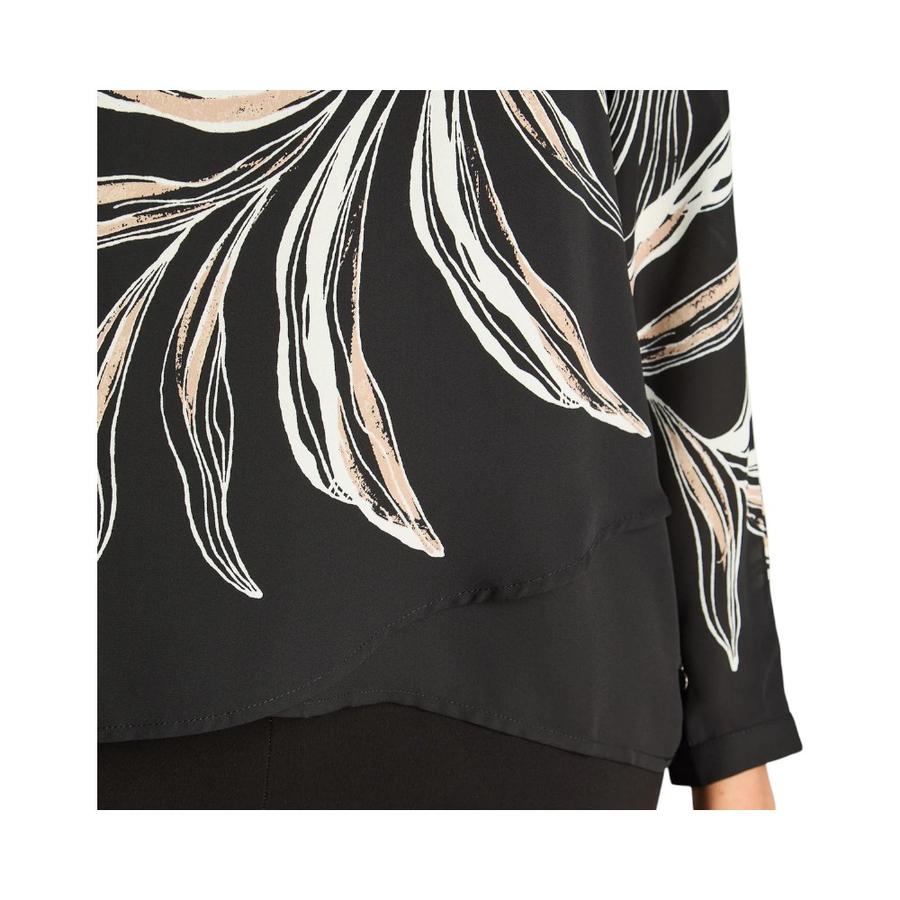 Blusa Mujer Lorenzo Di Pontti Manga Larga Negra