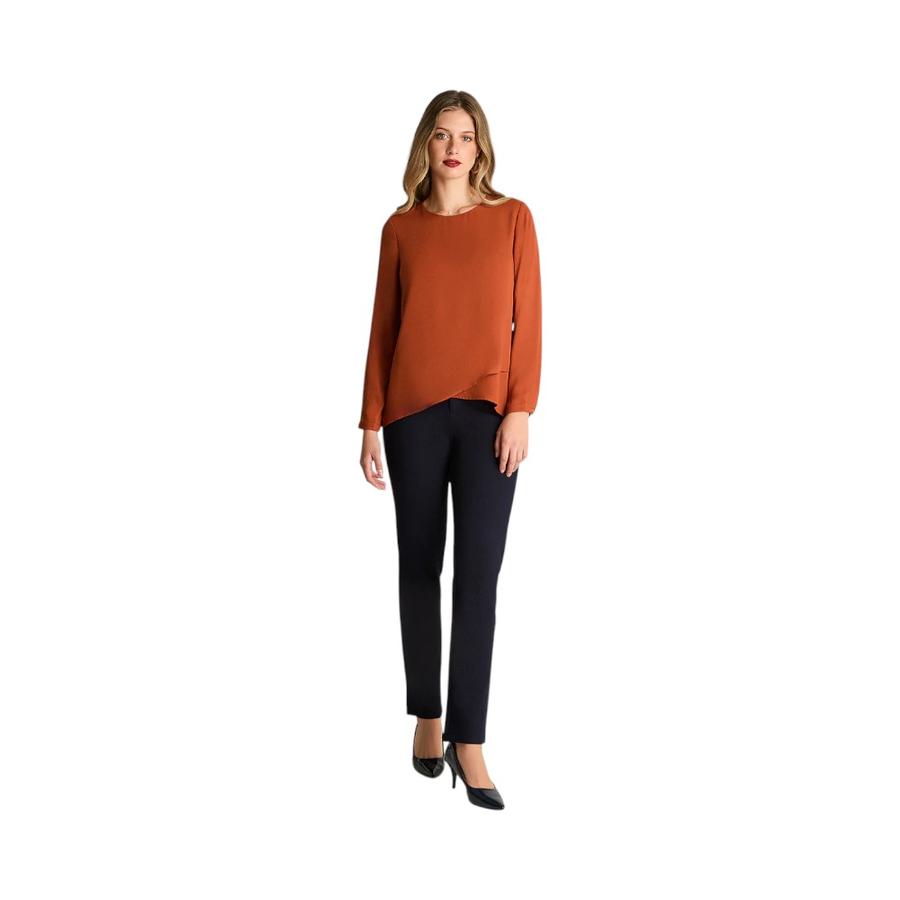 Blusa Mujer Lorenzo Di Pontti Manga Larga Terracota