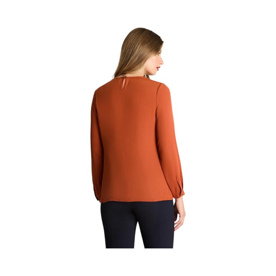 Blusa Mujer Lorenzo Di Pontti Manga Larga Terracota