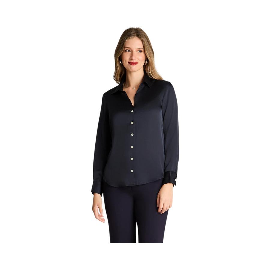 Blusa Mujer Lorenzo Di Pontti Manga Larga Azul