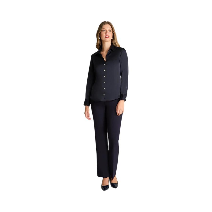 Blusa Mujer Lorenzo Di Pontti Manga Larga Azul