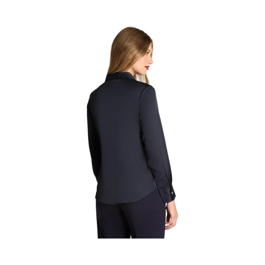 Blusa Mujer Lorenzo Di Pontti Manga Larga Azul