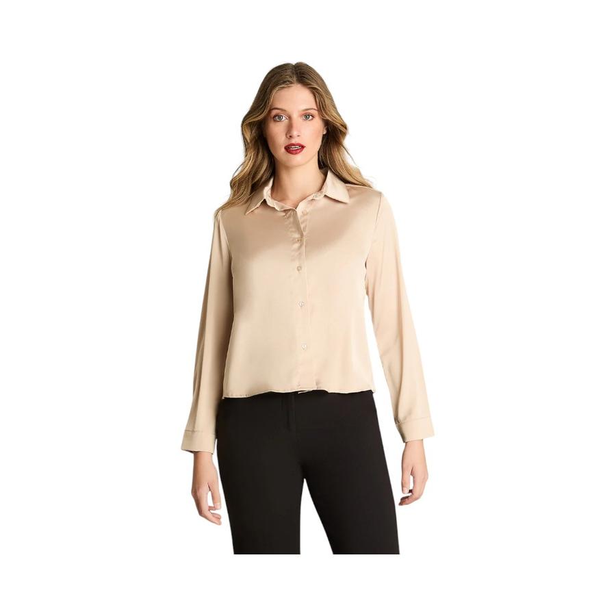 Blusa Mujer Lorenzo Di Pontti Manga Larga Beige