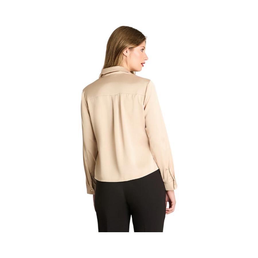 Blusa Mujer Lorenzo Di Pontti Manga Larga Beige