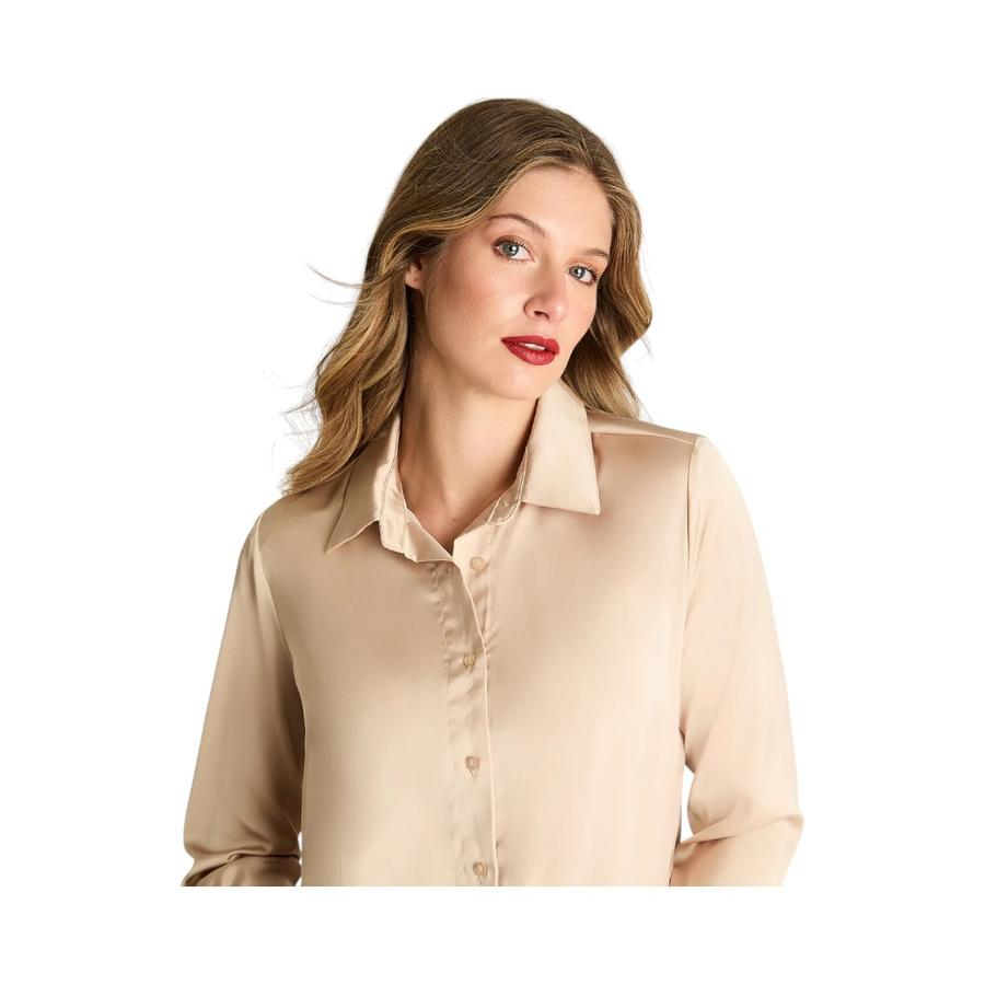 Blusa Mujer Lorenzo Di Pontti Manga Larga Beige