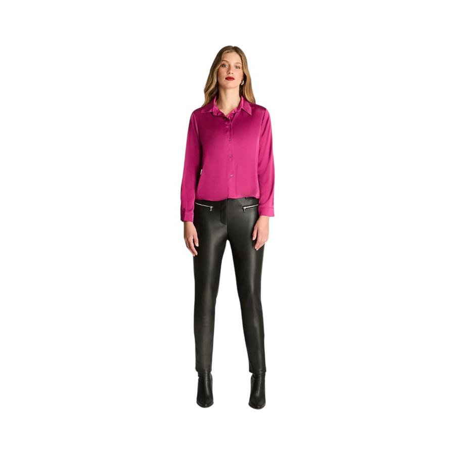 Blusa Mujer Lorenzo Di Pontti Manga Larga Magenta