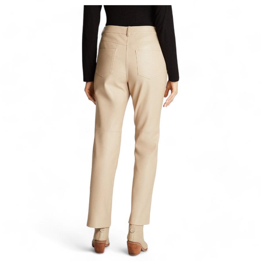 Pantalón Recto Imitación Piel Mujer Lorenzo Di Pontti Arena