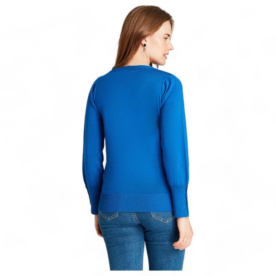 Cardigan Escote V Mujer Lorenzo Di Pontti Azul
