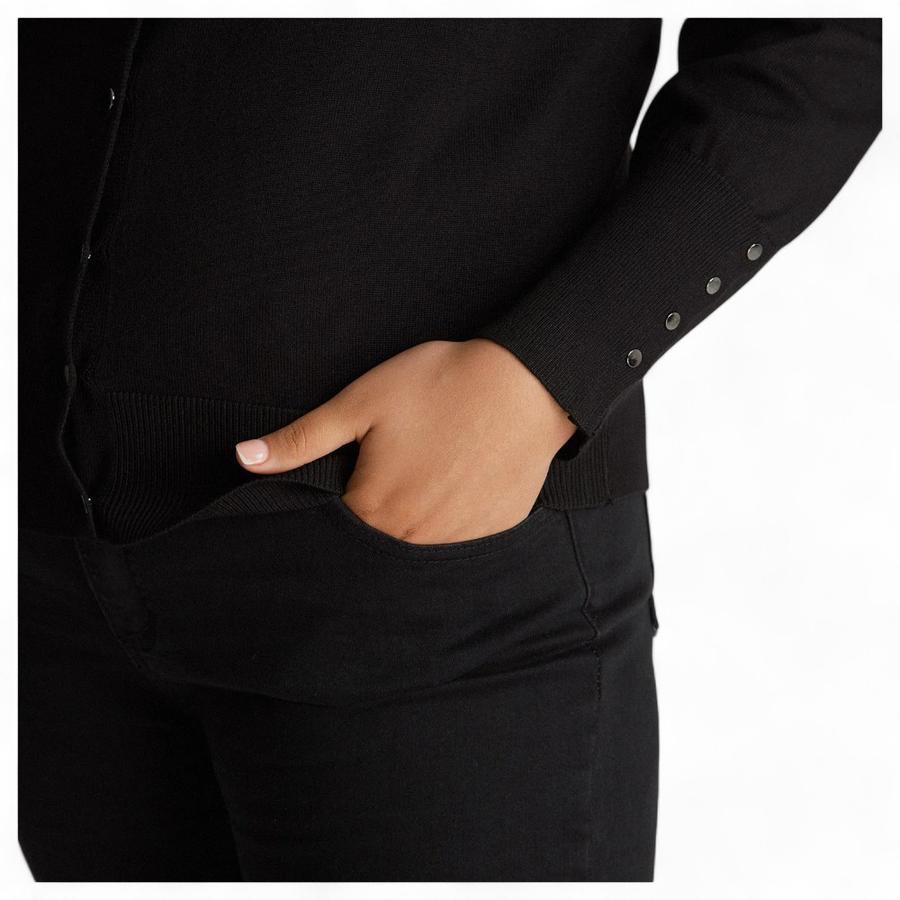 Cardigan Escote V Mujer Lorenzo Di Pontti Negro