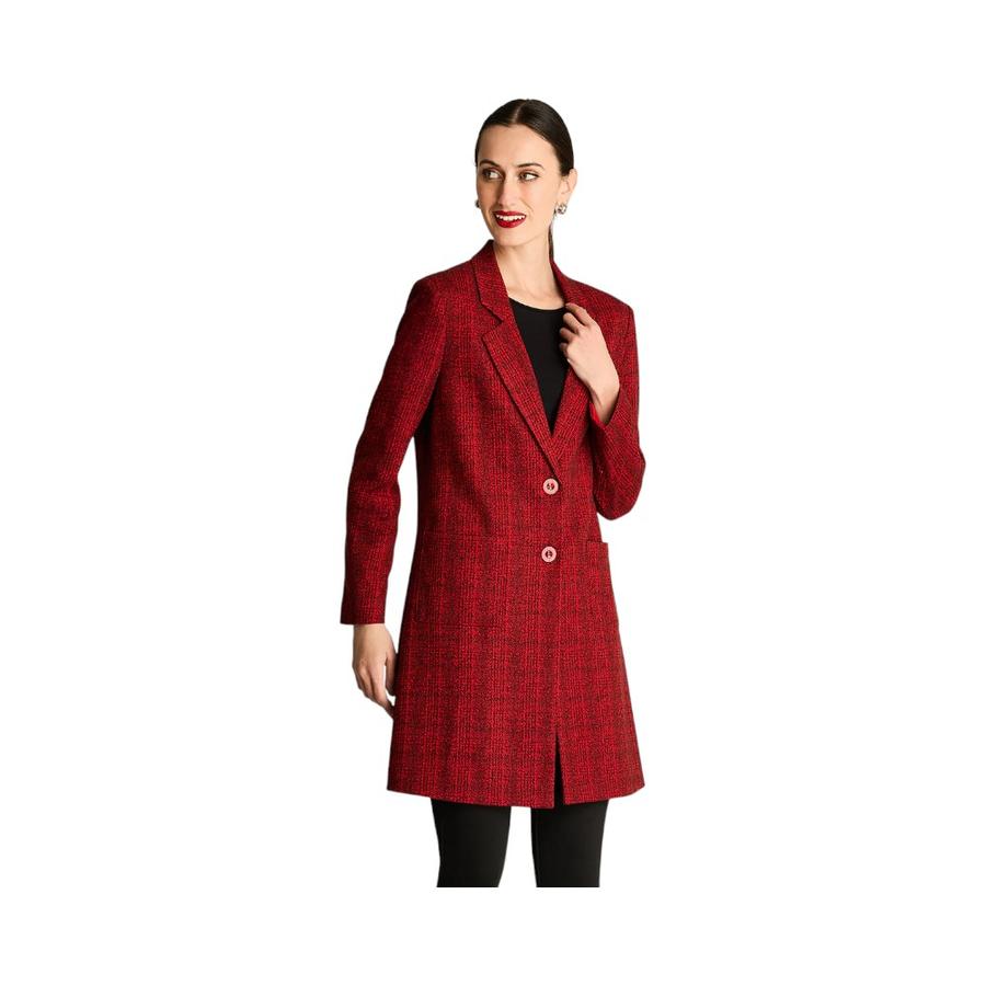 Blazer Mujer Lorenzo Di Pontti Largo Botones Rojo