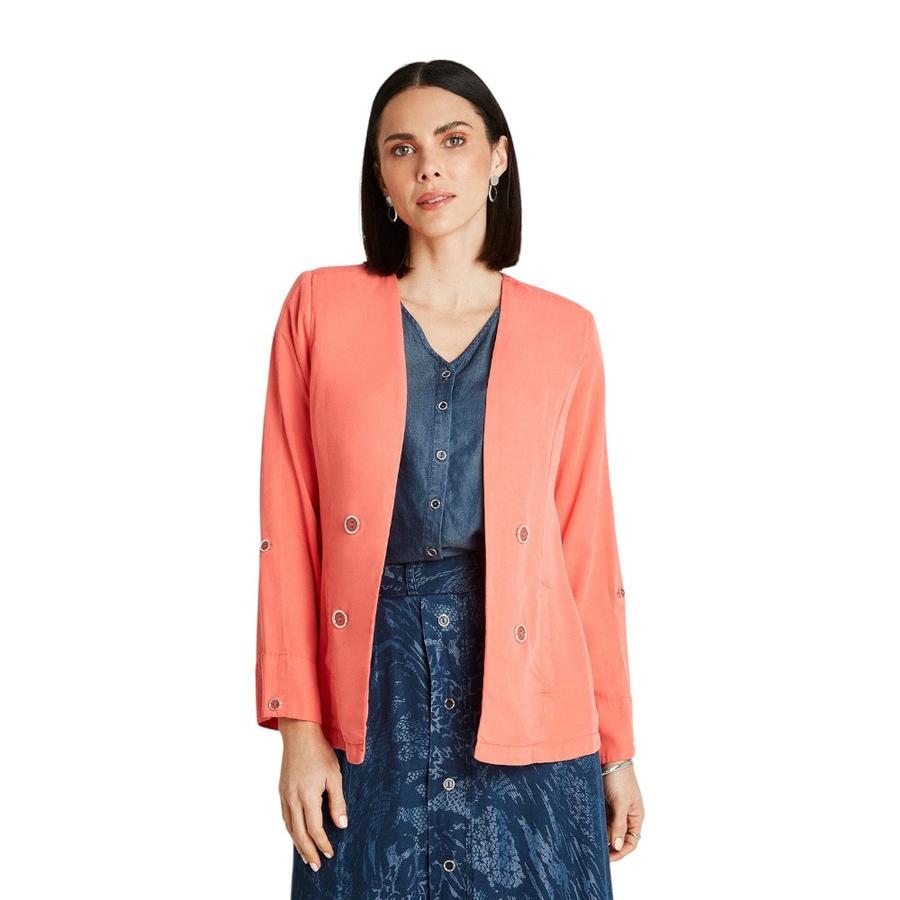 Blazer Manga Larga Mujer Lorenzo Di Pontti Coral