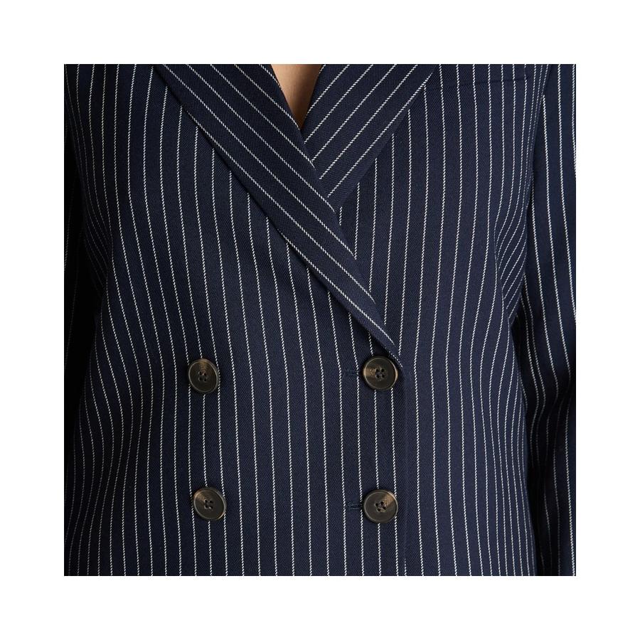 Abrigo Mujer Lorenzo Di Pontti Largo Rayas Azul