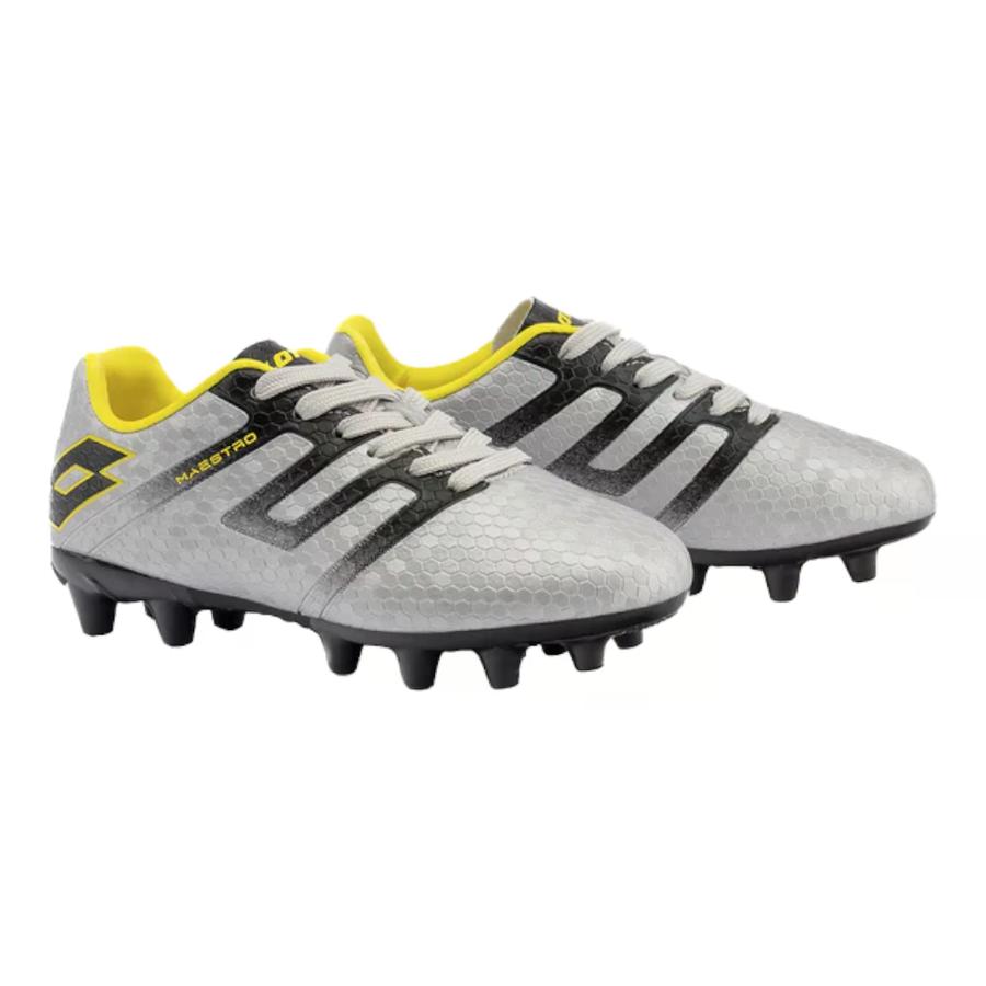 Zapato de Futbol Cadete Lotto Maestro FG JR Plateado