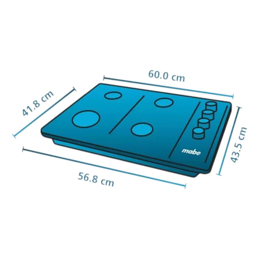 Encimera De Empotrar A Gas 60 Cm Inoxidable Mabe