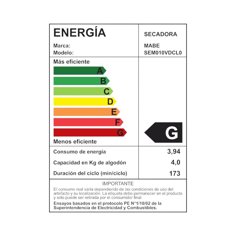 Secadora Eléctrica Mabe 10Kg Control Digital Gris