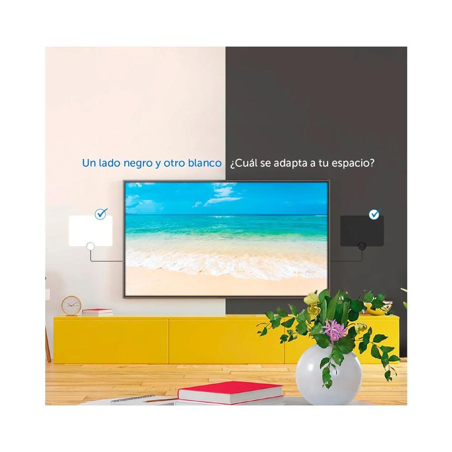 Antena TV Digital HDTV Macrotel MegaFlat Negro/Blanco