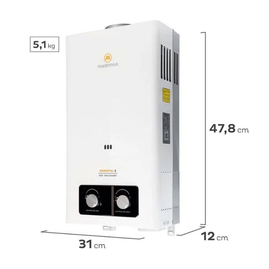 Calefont Mademsa Essential 5lt Eco Gas Licuado