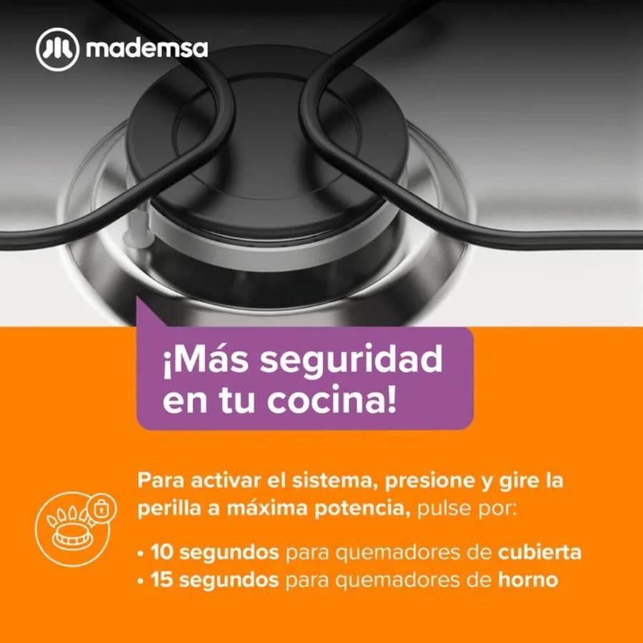 Cocina Gas 4 Platos Mademsa M 520 T Gris
