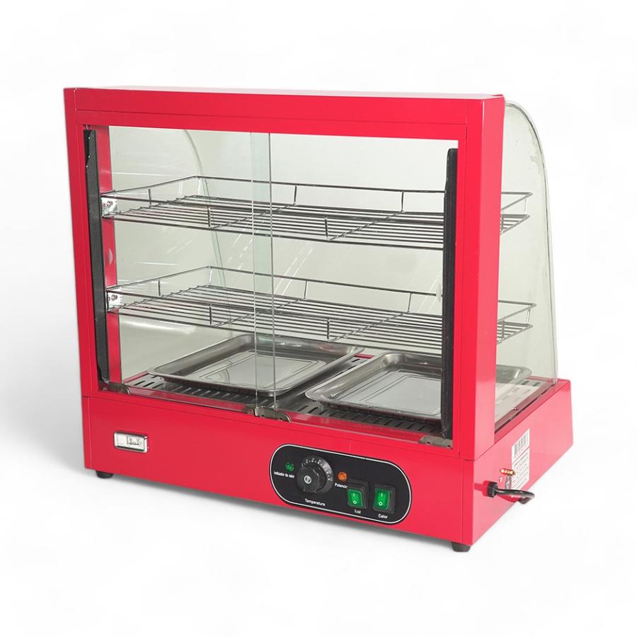 Exhibidor Curvo Maigas 6EH19 Mantenedor De Calor Rojo