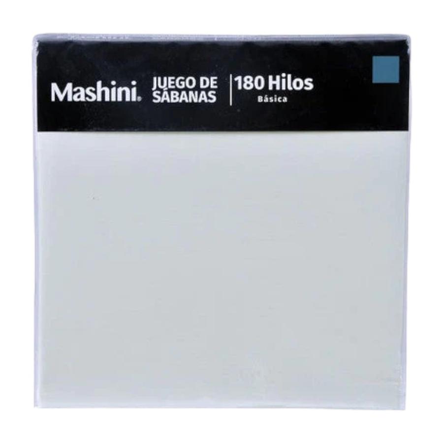 Juego Sábana Mashini 180 Hilos 2 Plazas Colores Lisos Gris