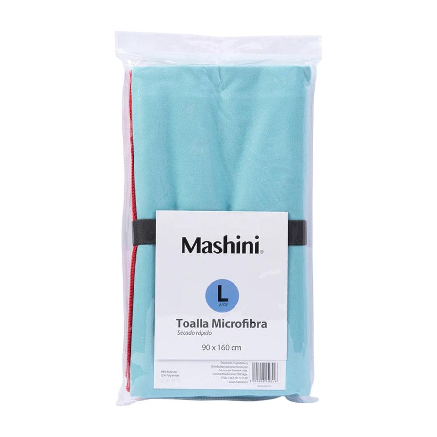 Toalla Deportiva Microfibra 90 x 160 Cm Mashini Celeste